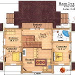 Проект бревенчатого дома 160 кв.м. - план второго этажа
